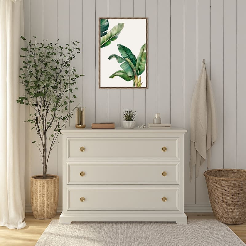 Green Leaves by Elizabeth C (16 x 23 in.), Framed Canvas Wall Art Print
