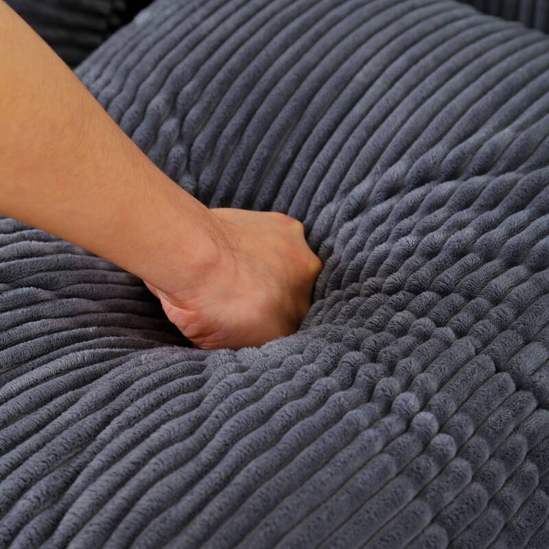 GDFStudio - 8-Piece Modular U-Shaped 155" Sectional Sofa with Chaise Lounge and Bed