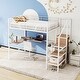 preview thumbnail 5 of 28, Artsy Full Size Metal Loft Bed with Desk and Metal Grid, Stylish Metal Frame Bed with Lateral Storage Ladder and Wardrobe, White
