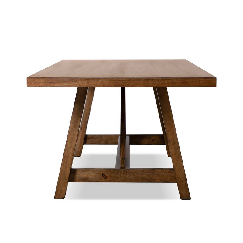 Furniture of America Drystan Rustic 7-Piece Brown Solid Wood Dining Table Set