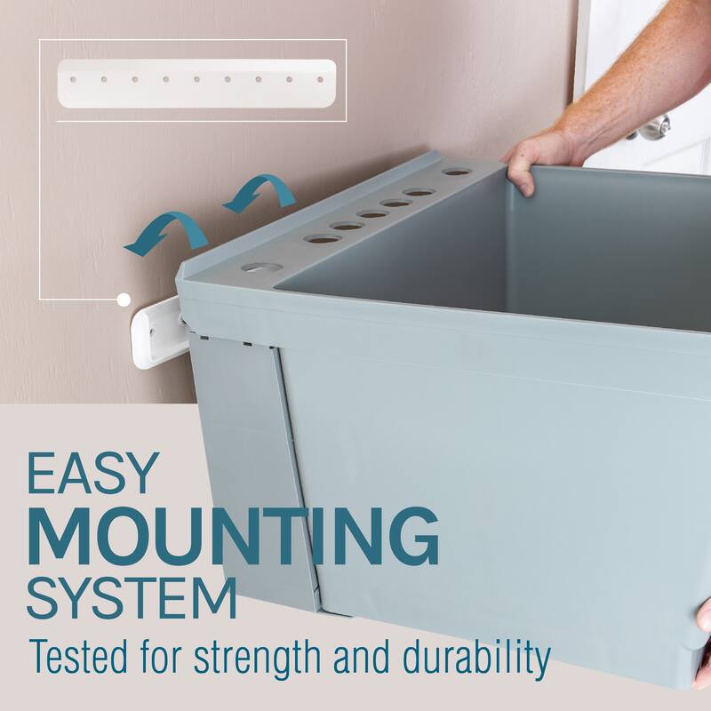 TEHILA 19-Gallon Wall-mounted Utility Sink 22.88 in. W with Drainage Kit