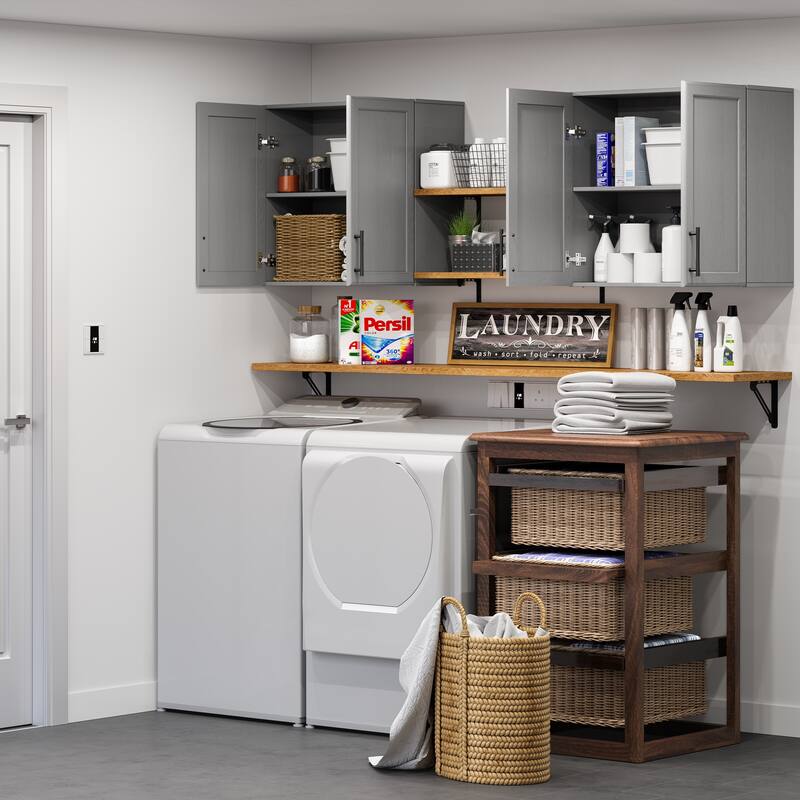 Shaker Style Wall Storage Cabinet with 2 Doors & Shelf