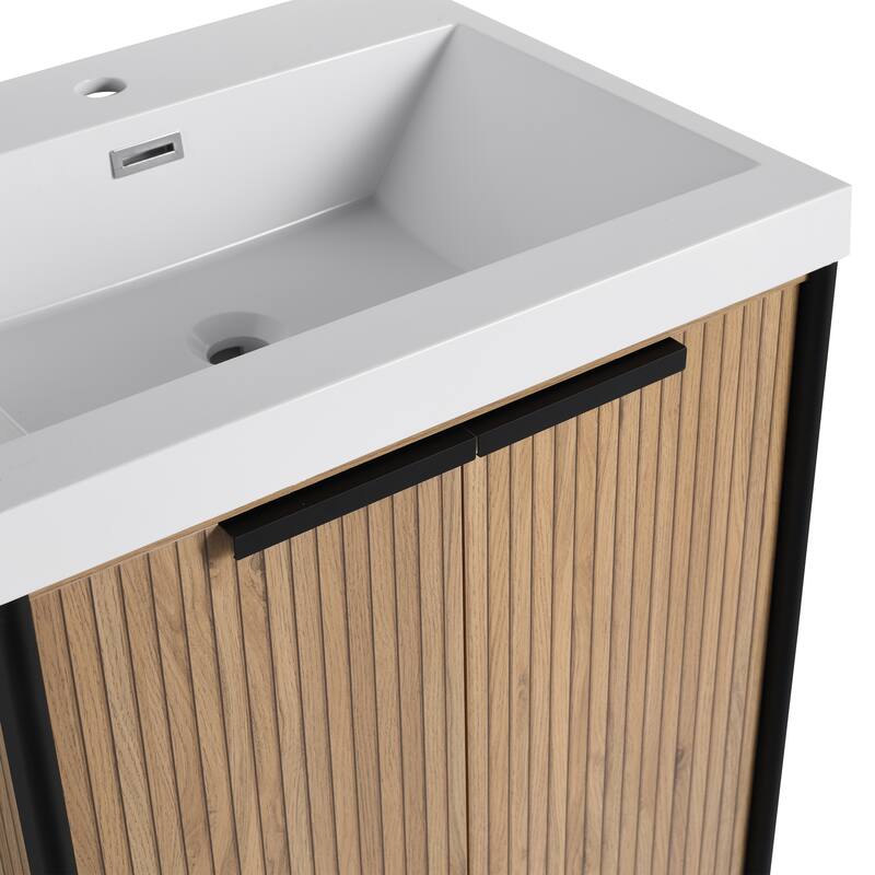 Beingnext 24"/30"/36"/48"/60" Bathroom Vanity with Sink, Freestanding Bathroom Vanity with Soft Close Door and Shelf