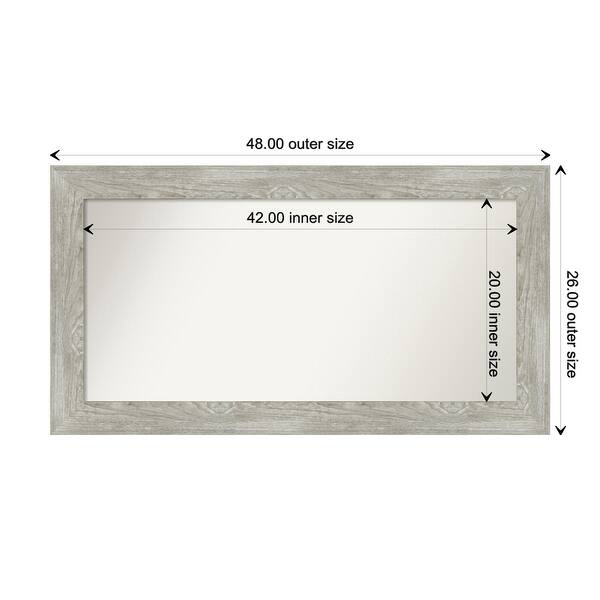 dimension image slide 5 of 113, Dove Greywash Framed Non-Beveled Custom Wall Mirror, Bathroom Vanity Mirror
