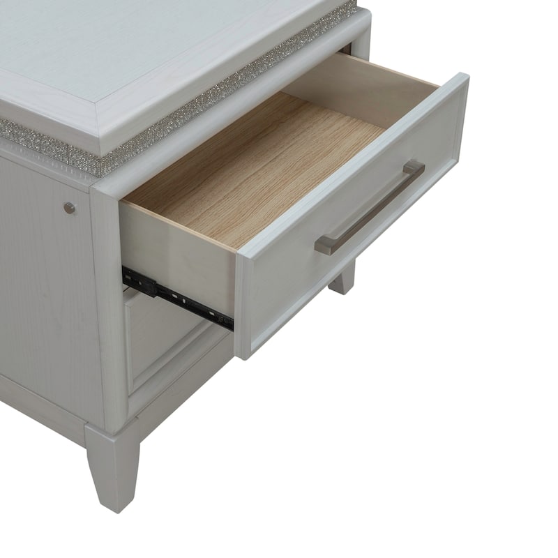 Liberty Furniture Reflections Upholstered Bed, Dresser & Mirror, Chest, Night Stand - King or Queen