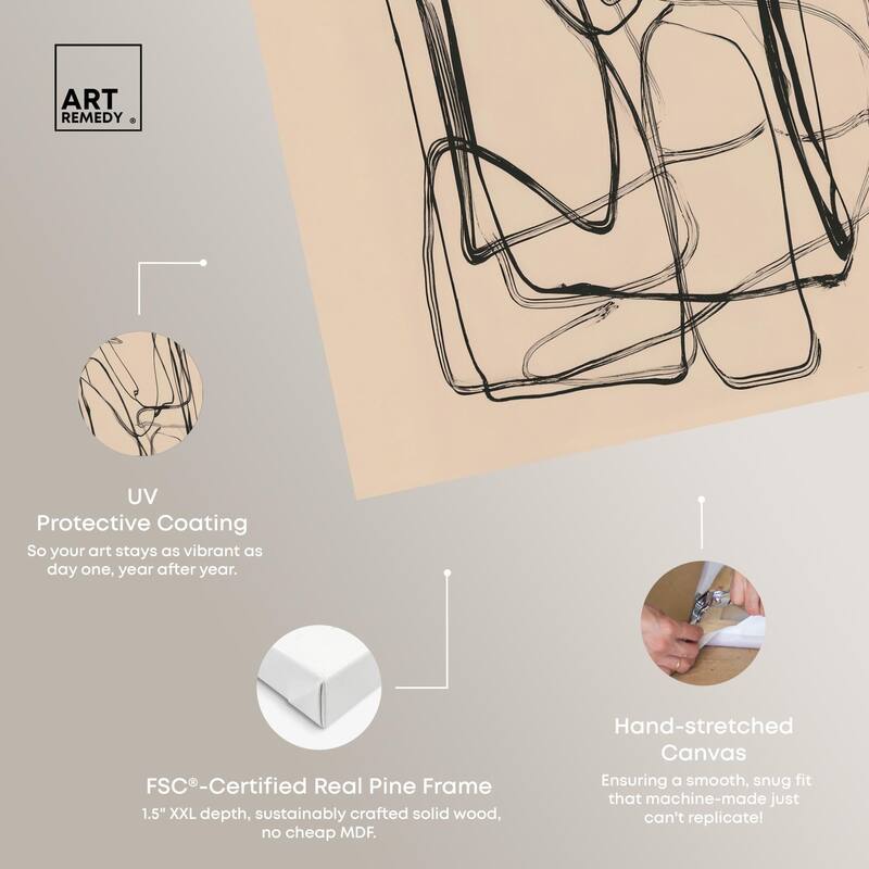 Embrace of Lines III Canvas by Art Remedy, Gallery Wrapped