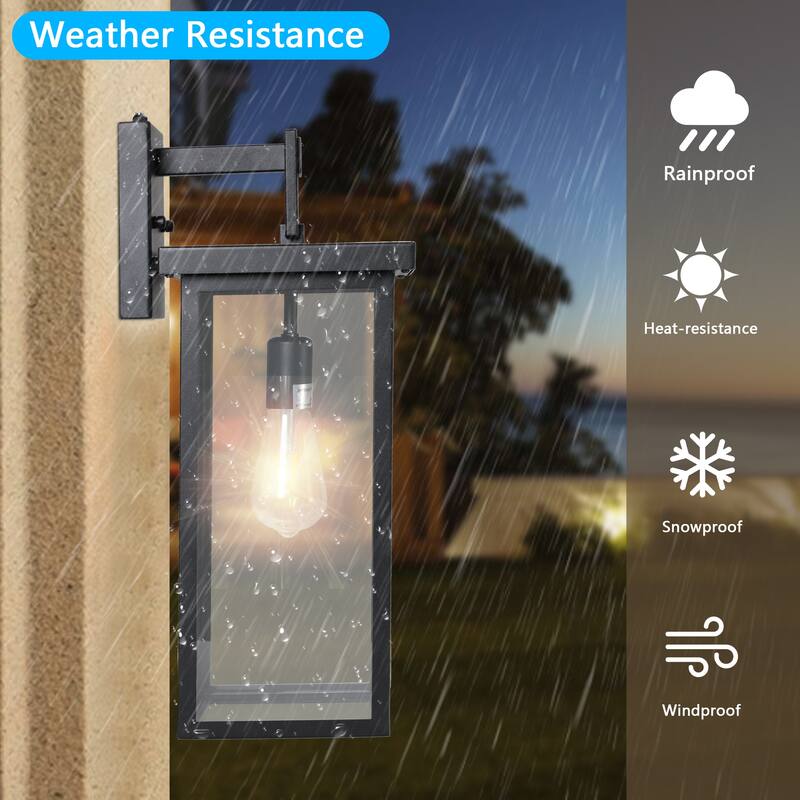 Outdoor Wall Lanterns Ambient Light Sensors,Weatherproof Wall Sconces for Porch, Garage, or Entryway Lighting