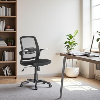 JJS Ergonomic Office Chair Mid Back Mesh Design with Lumbar Support, Adjustable for Home & Office