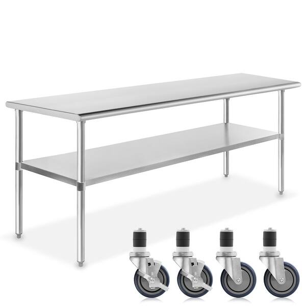 Shop 60 X 30 Inch Nsf Stainless Steel Prep Table With 4 Casters By Gridmann 60 In Long X 30 In Deep Overstock 31484370