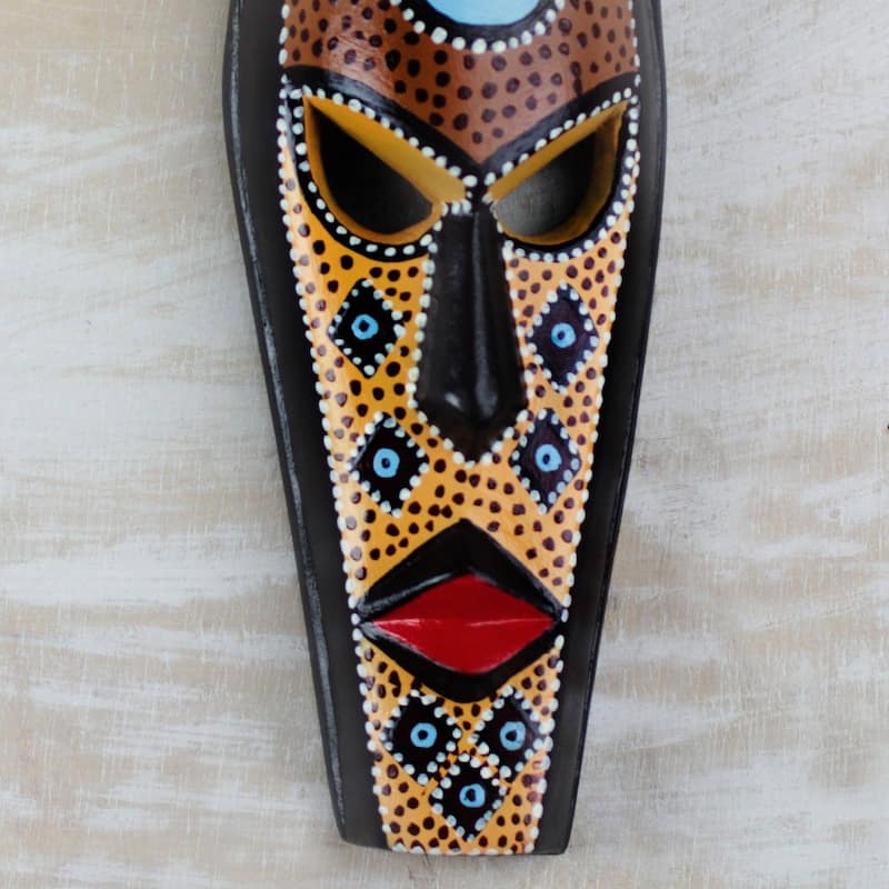 Handmade Face Of Wealth African Wood Mask (Ghana) - Bed Bath & Beyond ...