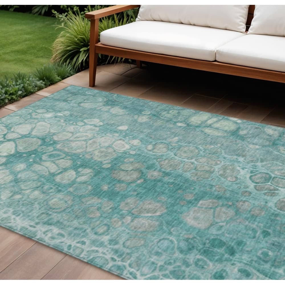 HomeRoots Abstract Transitional Rectangle Outdoor Rug