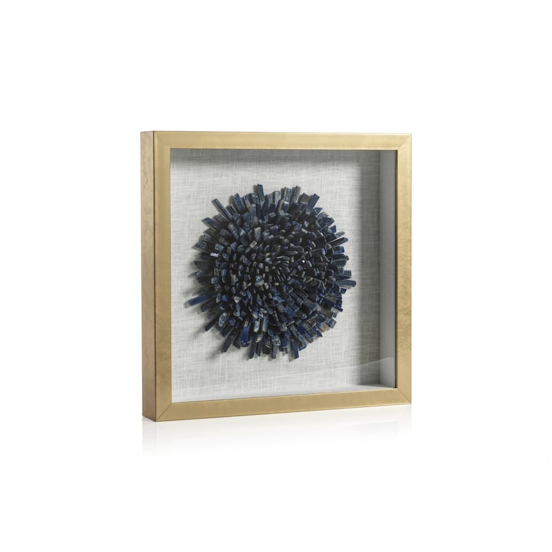 Firnley Gold Framed Crystal Flower Wall Décor - Blue