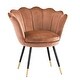 preview thumbnail 25 of 35, Angela Black and Gold Metal Leg Velvet Seashell Accent Chair (Set of 2) by iNSPIRE Q Bold