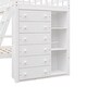 preview thumbnail 11 of 12, Wooden Twin Over Full Bunk Bed with 6 Drawers, Flexible Shelves & Removable Bottom Bed on Wheels, White