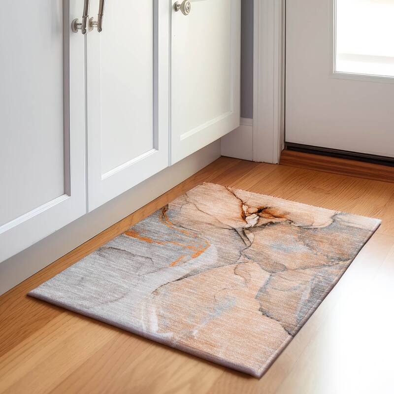 Premium Washable Super Soft Mayfield Rug - Orange - 1' 8" x 2' 6" - Rectangle