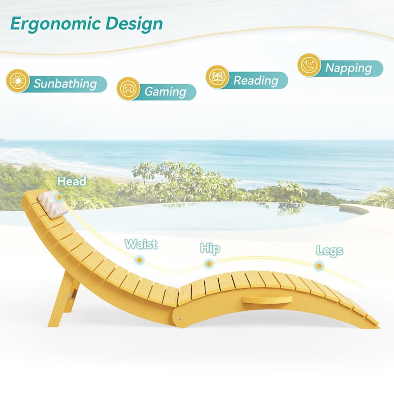 Set of 4 Weather-Resistant Folding Patio Pool Chaise Lounge Chairs