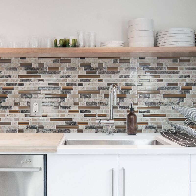 Art3d 10pcs Peel and Stick Backsplash Thickened Tiles, 12''x12'', Cover 10 Sq.Ft. - 11.8"x11.8"