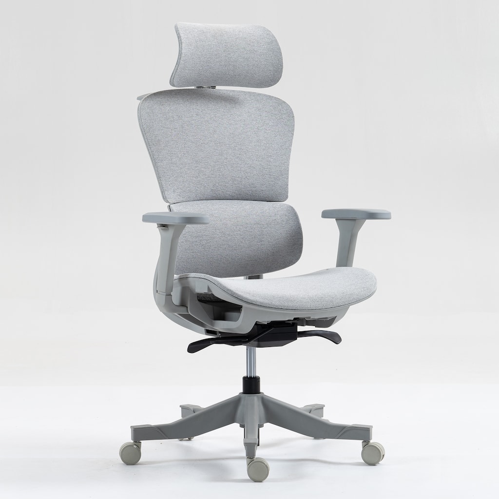 High Back Mesh Office Chair Grey Adjustable Ergonomic Swivel Chair with 4D Armrests