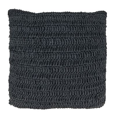 Outdoor Zen Raffia Poly Filled Throw Pillow