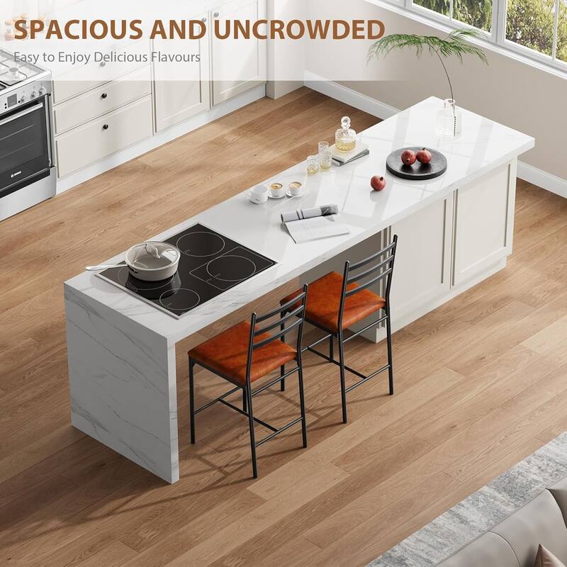 Faux Leather Upholstered 22 Inch Counter Height Barstools Set of 2