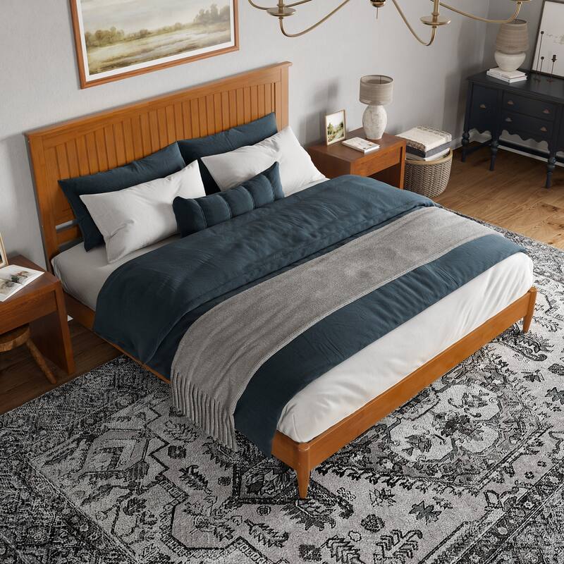 Naples Solid Wood Low Profile Platform Bed