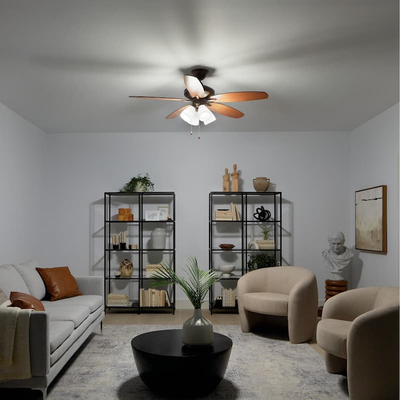 Kichler Renew Premier 52 inch LED Ceiling Fan Oil Brushed Bronze with Reversible Blades
