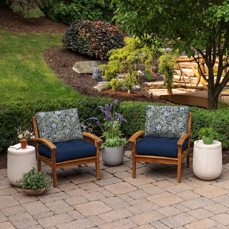 ARDEN Outdoor Plush Modern Tufted Blowfill Deep Seat Set, 24 x 24