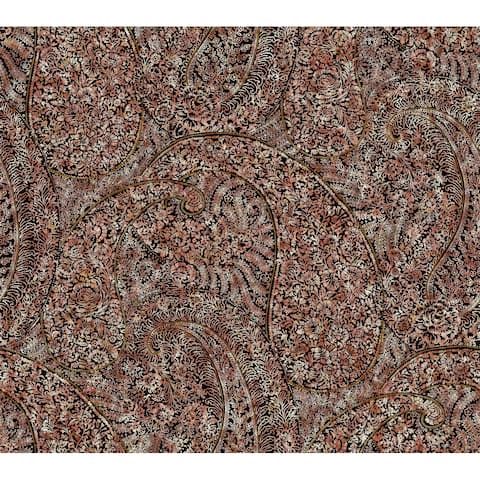 Eisenhower Red Non-Woven Unpasted Bohemian Kashmir Dreams Paisley Wallpaper Covers about 60.75 sq. ft.