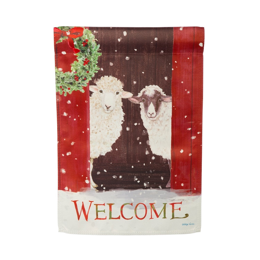 12.5 in. x 18 in. Barn Friends Suede Garden Flag