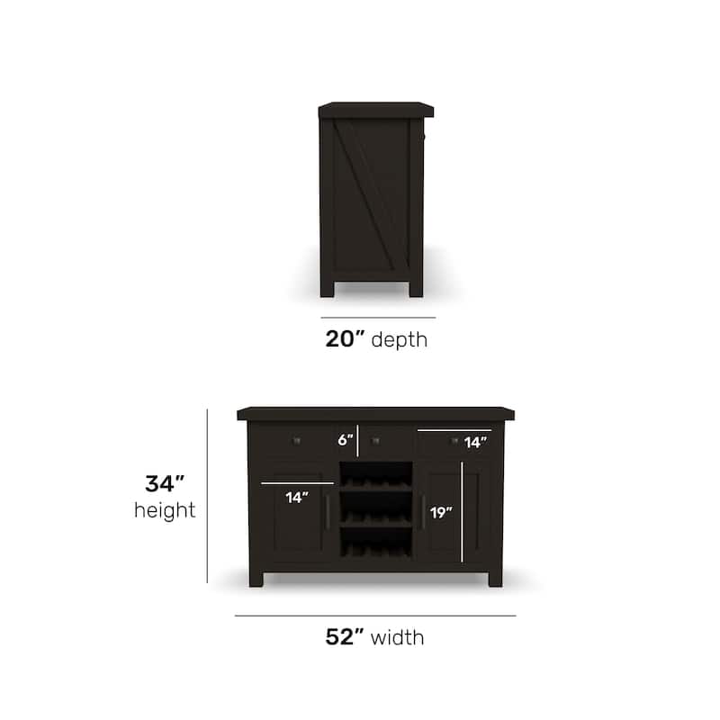 Lattice Wood Buffet by Flexsteel - 52" x 34" x 20"