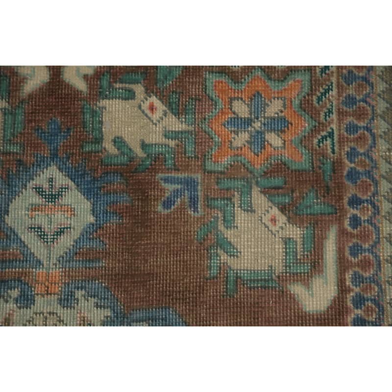 Hand Knotted Oriental 100% Wool Carpet Traditional Medallion Brown Tabriz Area Rug - 4' 7'' X 3' 0''