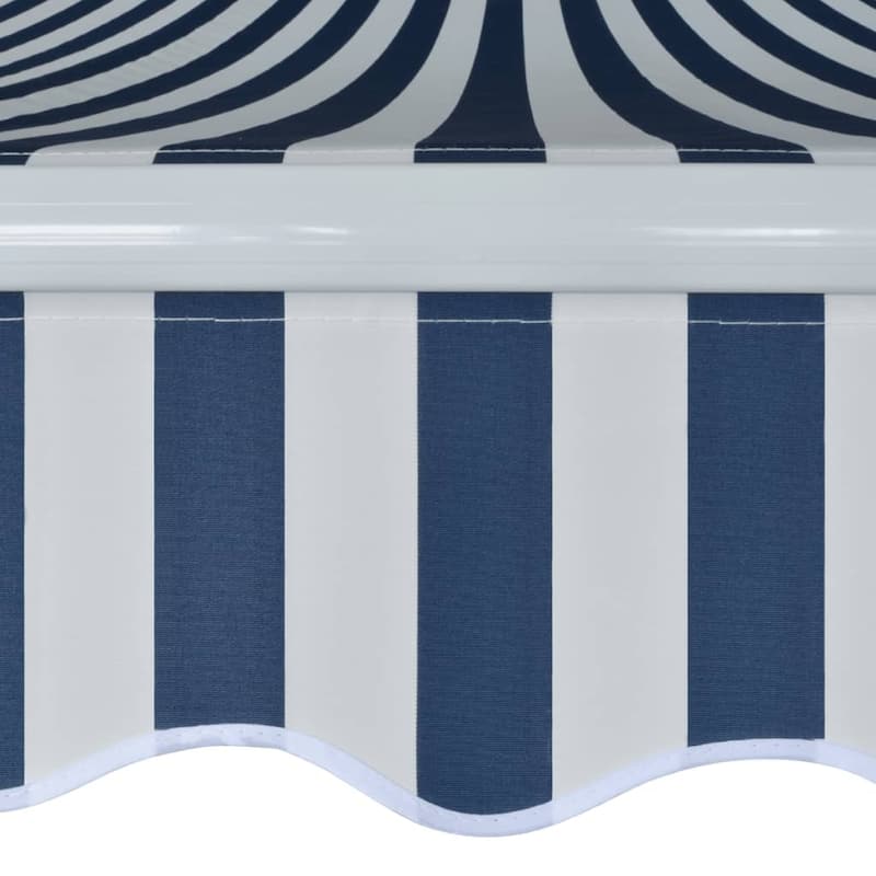 vidaXL Folding Awning Manual Operated 157.5" Blue/White - 157.5" x 118.1"