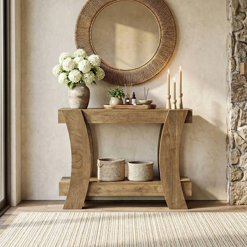 41.34" Farmhouse Console Table with Storage