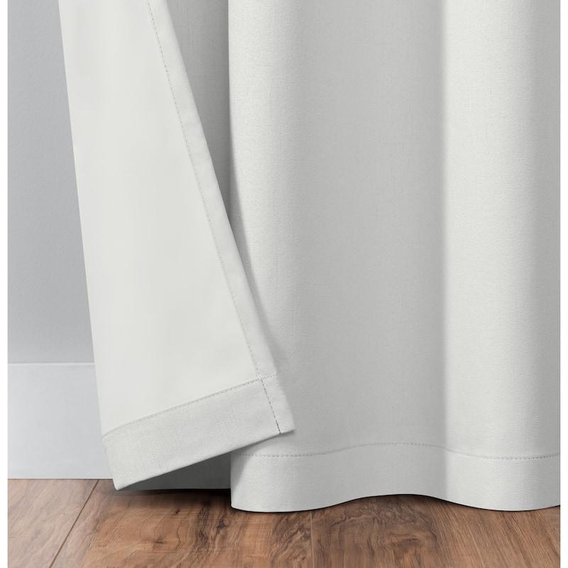 Eclipse Pembroke 100% Blackout Curtains, Faux Linen Grommet Window Curtains (2 Panels)