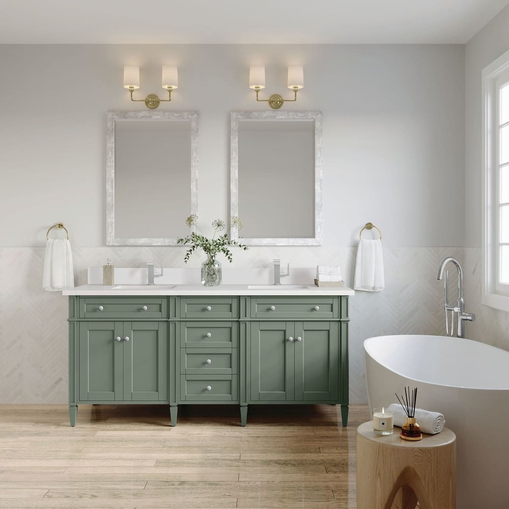 James Martin Vanities 650-V72-1WZ Brittany 72" Double Basin Poplar
