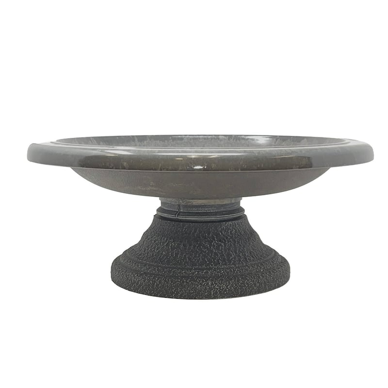 7.5"H Fiber Clay Low Profile Base Birdbaths, 19"D x 7.5"H, 6.5 lbs.