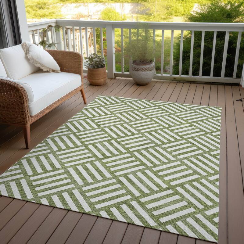 Machine Washable Indoor/ Outdoor Chantille Geo Modern Rug