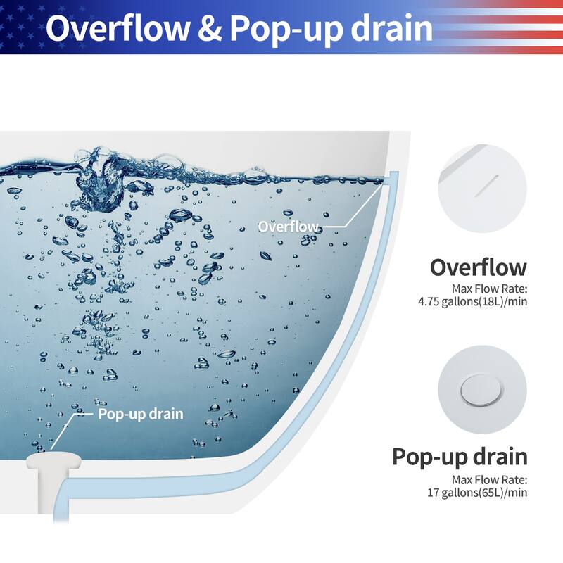 Oval Shaped Stone Resin Freestanding Bathtubs, Solid Surface Matte White Soaking Tub with Overflow and Pop-up Drain