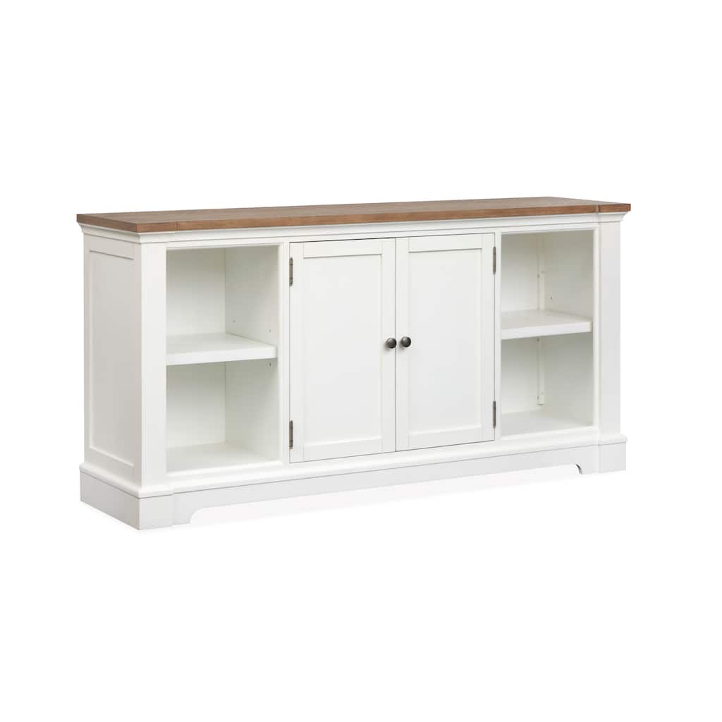 Magnussen Home Kingston Whisper White And Cerused Nutmeg Credenza - 68''W x 18''D x 34''H