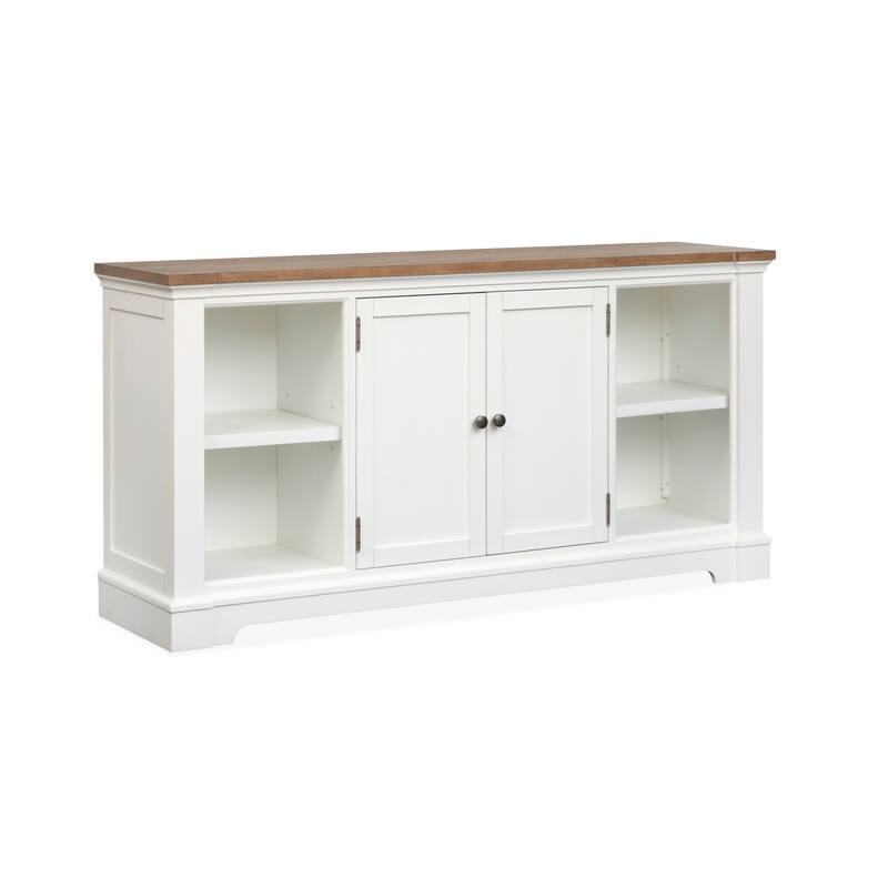 Magnussen Home Kingston Whisper White And Cerused Nutmeg Credenza - 68''W x 18''D x 34''H - 68''W x 18''D x 34''H - Whisper White