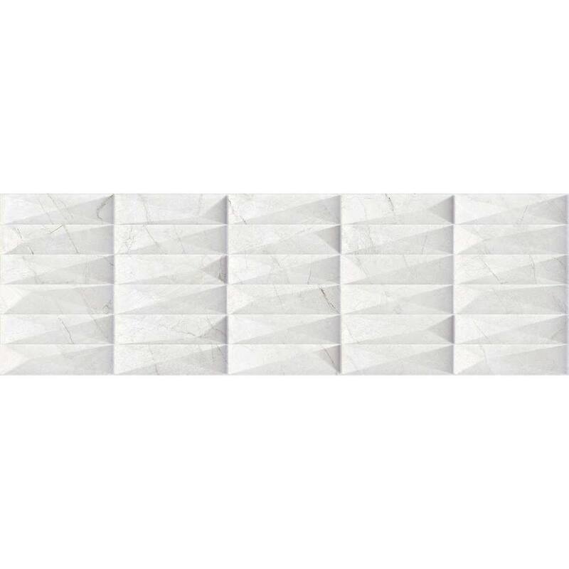 Milos 12in x 40in White Ceramic Wall Tile