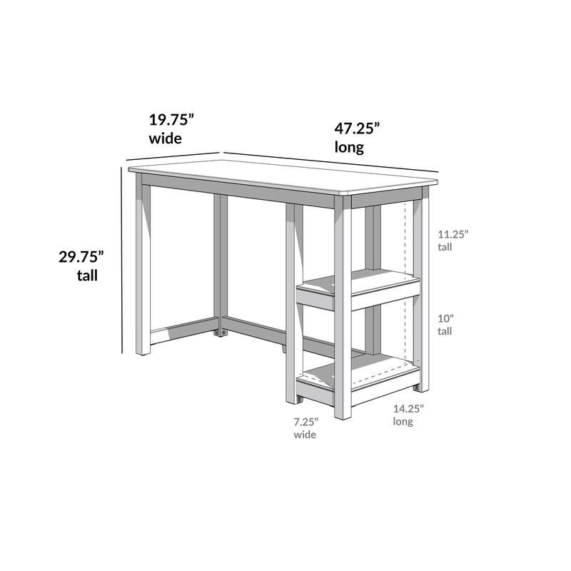 Max and Lily Desk with Bookshelves