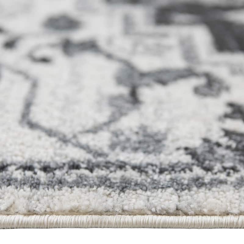 Alvia Yana Medallion Area Rug - 2' x 6' - Grey