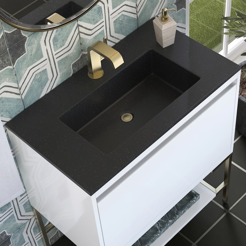 James Martin Vanities Mantova 31.5" Single Vanity Cabinet, Glossy White