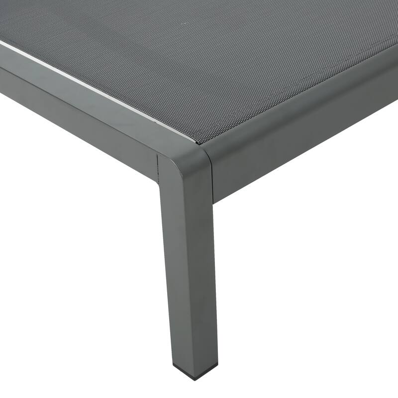 Roomfitters Adjustable Outdoor Chaise Lounge Chair, Modern Patio Recliner with Aluminum Frame