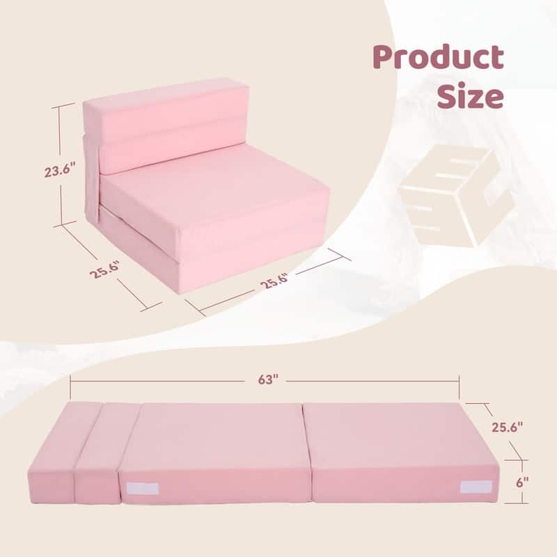 DoCred Kids Folding Sofa, Convertible Floor Mattress, Bed, Play Couch