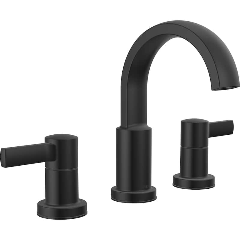 Delta 35855LF Albion Two Handle Widespread Bathroom Faucet with Push - Matte Black