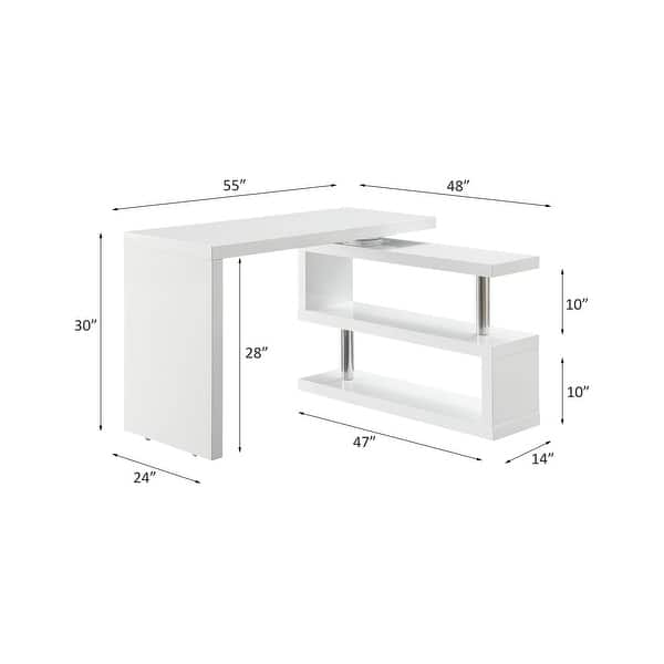 ACME Buck II Writing Desk in White High Gloss Bed Bath & Beyond