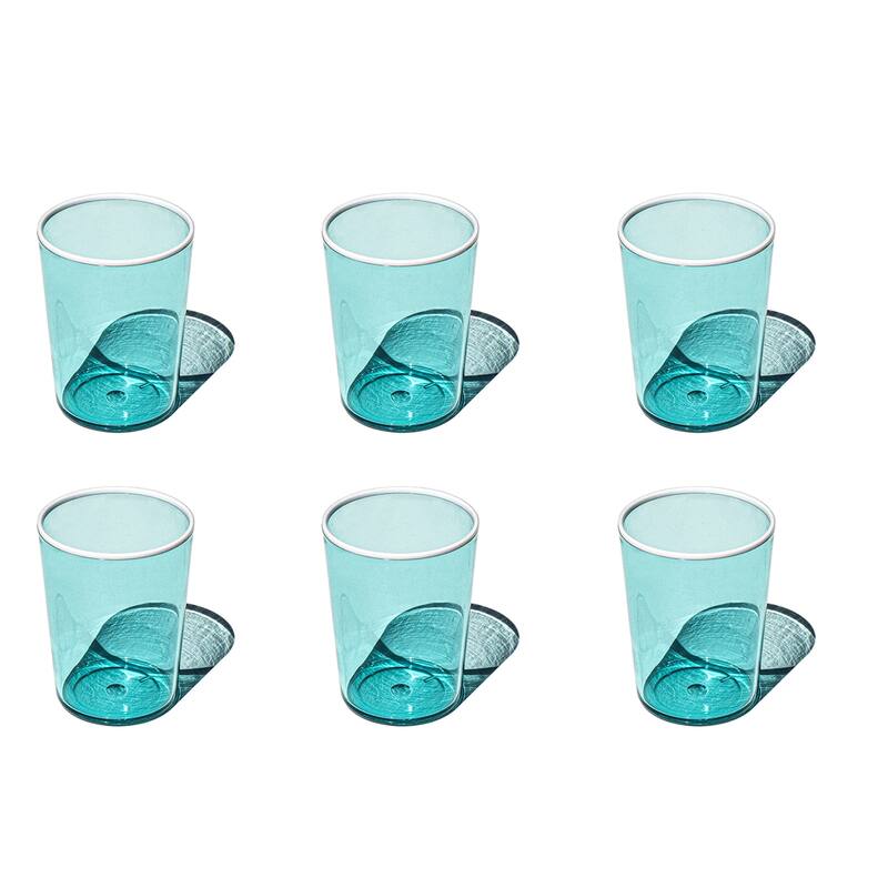 Abode Homewares Contrast Acrylic Drinking Glass - Set of 6 - Turquoise - 16.8 oz