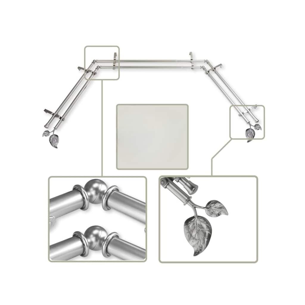 Curtain Rods & Hardware Set - Adjustable Rods, Unique Finials, Satin Nickel Finish - M